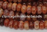 CAG616 15.5 inches 6*10mm rondelle natural fire agate beads