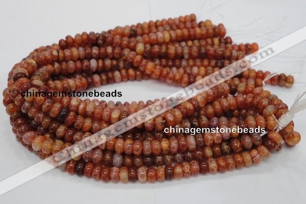 CAG616 15.5 inches 6*10mm rondelle natural fire agate beads