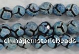 CAG6160 15 inches 8mm faceted round tibetan agate gemstone beads