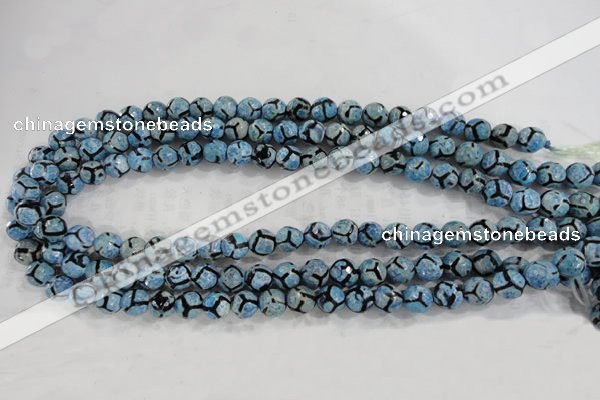 CAG6161 15 inches 10mm faceted round tibetan agate gemstone beads