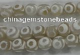CAG6172 15 inches 12mm faceted round tibetan agate gemstone beads