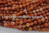 CAG618 15.5 inches 4mm faceted round natural fire agate beads