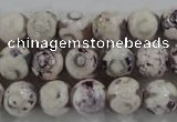 CAG6180 15 inches 10mm faceted round tibetan agate gemstone beads