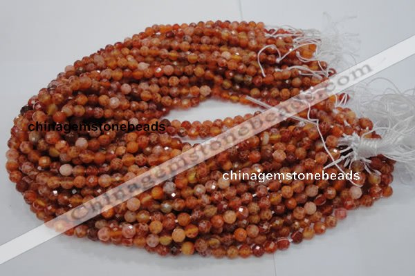 CAG619 15.5 inches 6mm faceted round natural fire agate beads