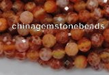 CAG620 15.5 inches 8mm faceted round natural fire agate beads