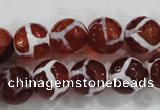 CAG6202 15 inches 12mm faceted round tibetan agate gemstone beads