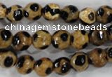 CAG6205 15 inches 8mm faceted round tibetan agate gemstone beads