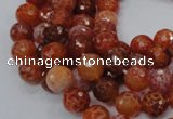 CAG621 15.5 inches 10mm faceted round natural fire agate beads