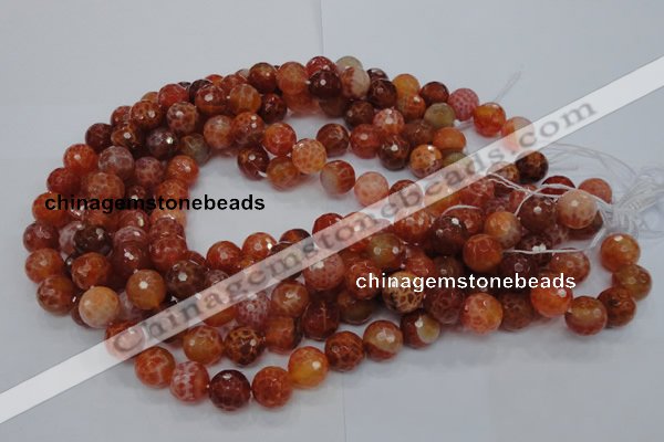 CAG621 15.5 inches 10mm faceted round natural fire agate beads