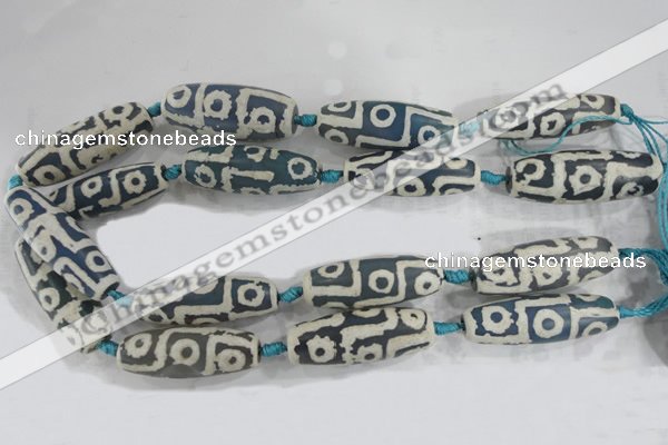 CAG6215 15 inches 15*40mm rice tibetan agate gemstone beads