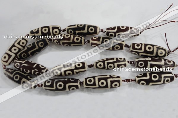 CAG6217 15 inches 15*40mm rice tibetan agate gemstone beads