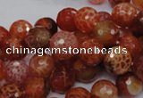 CAG622 15.5 inches 12mm faceted round natural fire agate beads