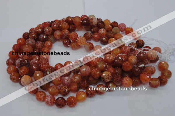 CAG622 15.5 inches 12mm faceted round natural fire agate beads
