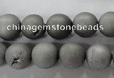 CAG6222 15 inches 8mm round plated druzy agate beads wholesale