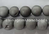 CAG6223 15 inches 10mm round plated druzy agate beads wholesale