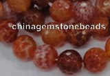 CAG623 15.5 inches 14mm faceted round natural fire agate beads