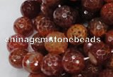 CAG624 15.5 inches 16mm faceted round natural fire agate beads