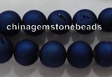 CAG6242 15 inches 8mm round plated druzy agate beads wholesale