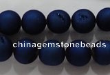 CAG6243 15 inches 10mm round plated druzy agate beads wholesale