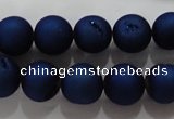 CAG6243 15 inches 10mm round plated druzy agate beads wholesale