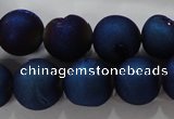 CAG6245 15 inches 14mm round plated druzy agate beads wholesale