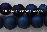 CAG6246 15 inches 16mm round plated druzy agate beads wholesale