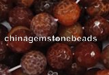 CAG625 15.5 inches 18mm faceted round natural fire agate beads