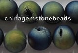 CAG6268 15 inches 20mm round plated druzy agate beads wholesale