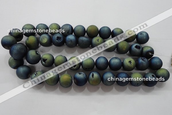 CAG6268 15 inches 20mm round plated druzy agate beads wholesale