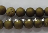 CAG6272 15 inches 8mm round plated druzy agate beads wholesale