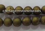 CAG6273 15 inches 10mm round plated druzy agate beads wholesale