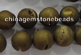 CAG6275 15 inches 14mm round plated druzy agate beads wholesale