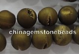 CAG6276 15 inches 16mm round plated druzy agate beads wholesale