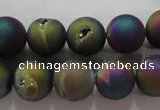 CAG6283 15 inches 10mm round plated druzy agate beads wholesale