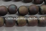 CAG6292 15 inches 8mm round plated druzy agate beads wholesale