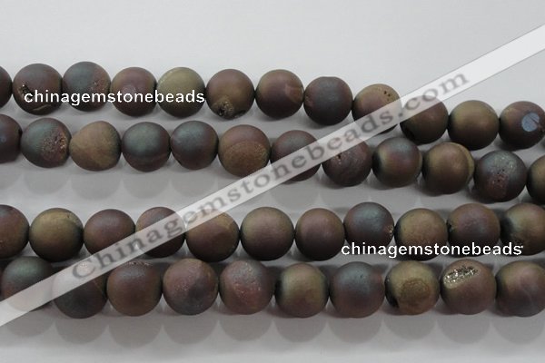 CAG6297 15 inches 18mm round plated druzy agate beads wholesale