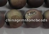 CAG6298 15 inches 20mm round plated druzy agate beads wholesale