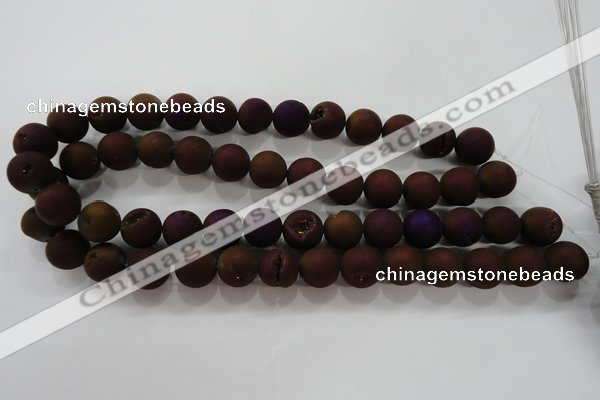 CAG6302 15 inches 8mm round plated druzy agate beads wholesale