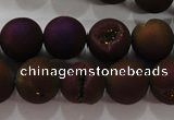 CAG6303 15 inches 10mm round plated druzy agate beads wholesale