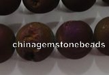 CAG6307 15 inches 18mm round plated druzy agate beads wholesale