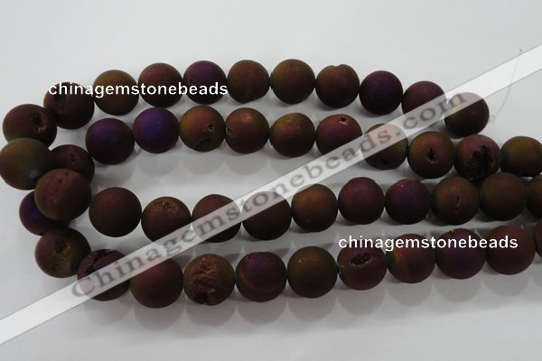 CAG6307 15 inches 18mm round plated druzy agate beads wholesale