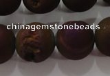 CAG6308 15 inches 20mm round plated druzy agate beads wholesale