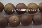 CAG6324 15 inches 12mm round plated druzy agate beads wholesale