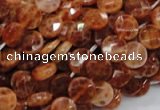 CAG635 15.5 inches 8mm faceted coin natural fire agate beads