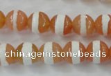 CAG6350 15 inches 8mm faceted round tibetan agate gemstone beads