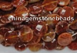 CAG636 15.5 inches 10mm faceted coin natural fire agate beads