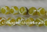 CAG6370 15 inches 8mm faceted round tibetan agate gemstone beads