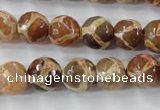 CAG6378 15 inches 8mm faceted round tibetan agate gemstone beads