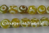 CAG6388 15 inches 10mm faceted round tibetan agate gemstone beads