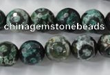 CAG6395 15 inches 8mm faceted round tibetan agate gemstone beads